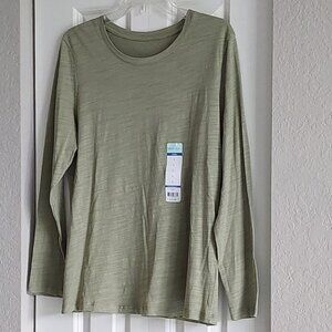 New Blue Sol Light Green Long Sleeve Tee Women's Size L